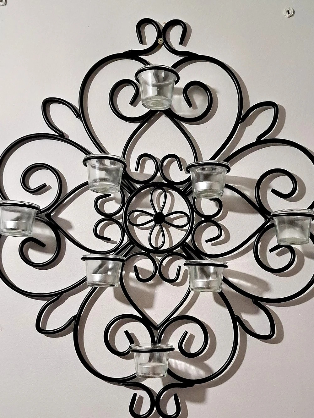 Black Floral Wall Candle Holder